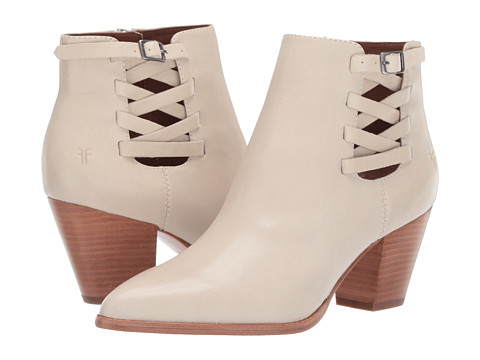 Incaltaminte femei frye reed strappy bootie off-white polished soft full grain