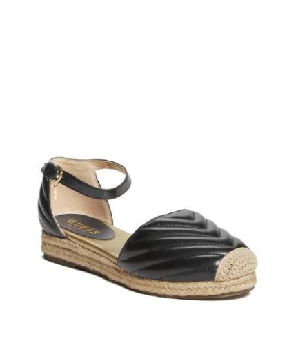 Incaltaminte femei guess charley quilted espadrille flats black patent
