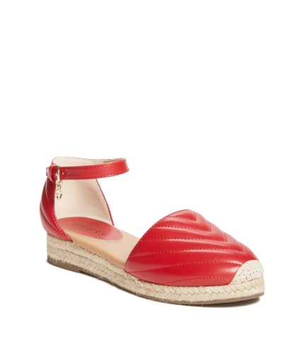 Incaltaminte femei guess charley quilted espadrille flats red multi