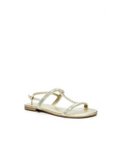 Incaltaminte femei guess clever t-strap sandals gold