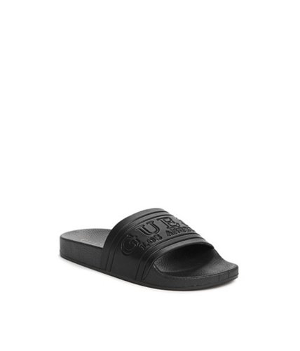 Incaltaminte femei guess mel logo slide sandals black