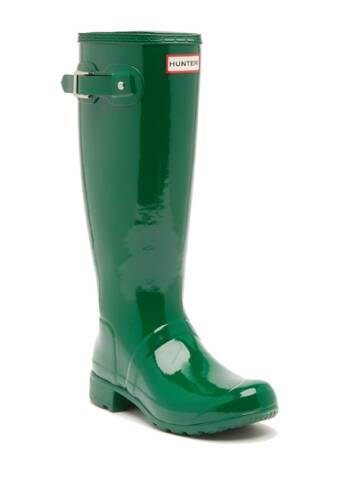Incaltaminte femei hunter original tour gloss packable rain boot hyper green