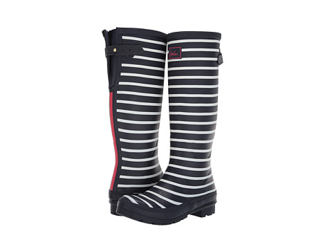 Incaltaminte femei joules welly print french navy stripe
