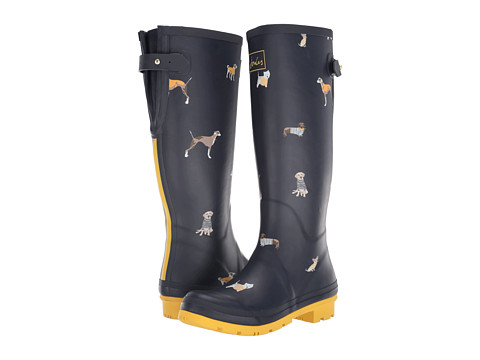Incaltaminte femei joules welly print navy harbour dogs