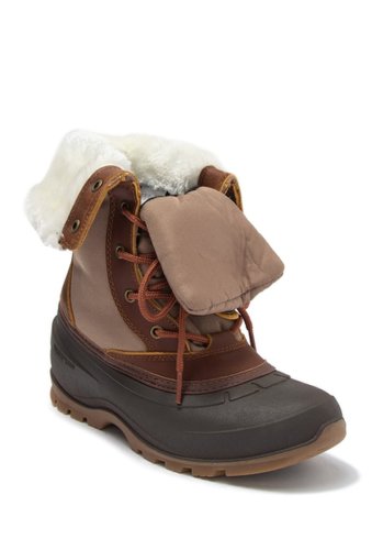 Incaltaminte femei kamik harper waterproof leather faux fur snow boot kha