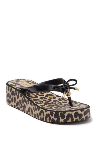 Incaltaminte femei kate spade new york rhett platform leopard thong sandal leopard f084
