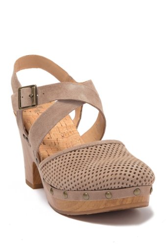 Incaltaminte femei korks abloom perforated suede ankle strap clog sandal taupe
