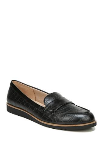 Incaltaminte femei lifestride zee croc embossed leather loafer - wide width available black