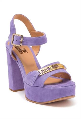 Incaltaminte femei love moschino platform heeled sandal 110 camoscio lilla