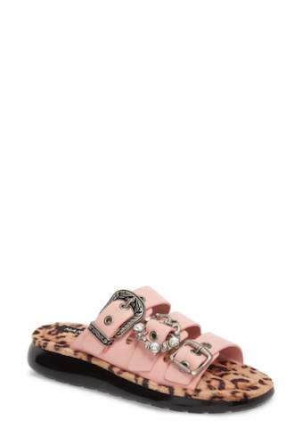 Incaltaminte femei marc jacobs emerson faux fur sport sandal light pink multi