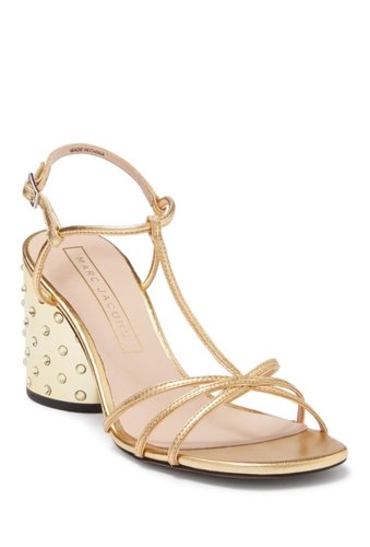 Incaltaminte femei marc jacobs sheena crystal embellished block heel sandal gold