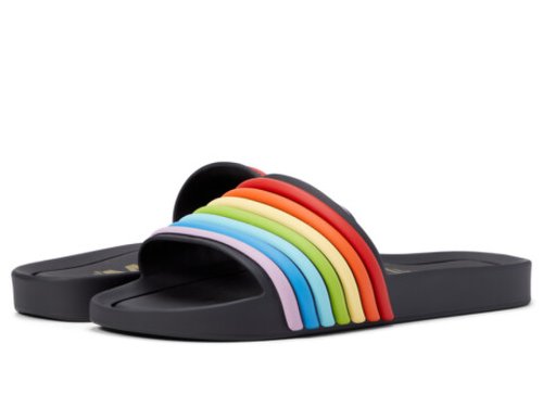 Incaltaminte femei melissa shoes beach 3db rainbow ad black rainbow
