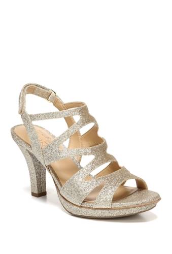 Incaltaminte femei naturalizer dianna strappy heeled sandal - wide width available gold glitter