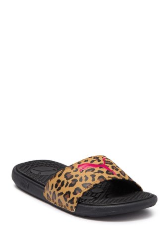 Incaltaminte femei puma cool cat leopard slide sandal black
