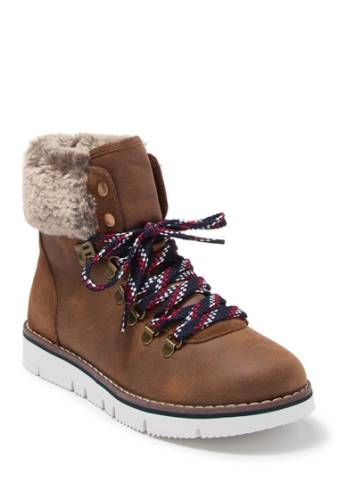 Incaltaminte femei skechers bobs rocky urban hiker faux fur detail boot brn-brown