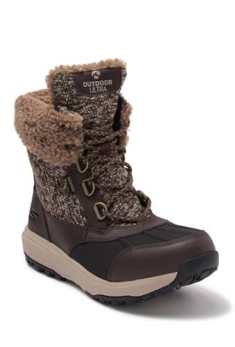 Incaltaminte femei skechers on the go outdoors ultra frost bound faux shearling lined boot choc-choco