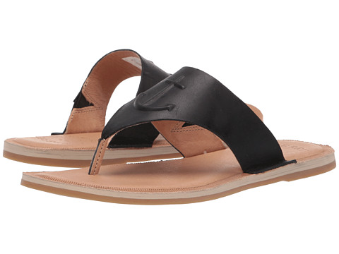 Incaltaminte femei sperry top-sider seaport thong leather black