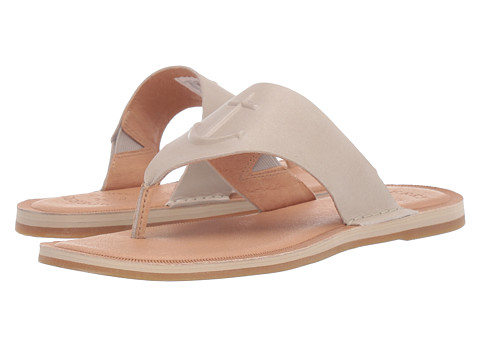 Incaltaminte femei sperry top-sider seaport thong leather ivory