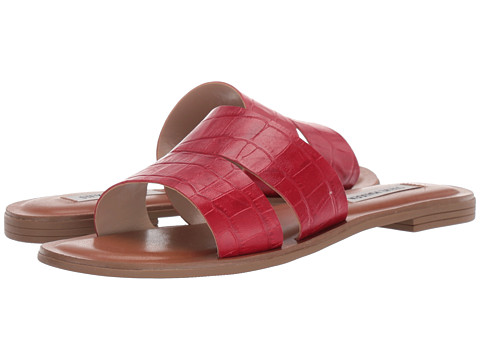 Incaltaminte femei steve madden alexandra flat sandals red croco