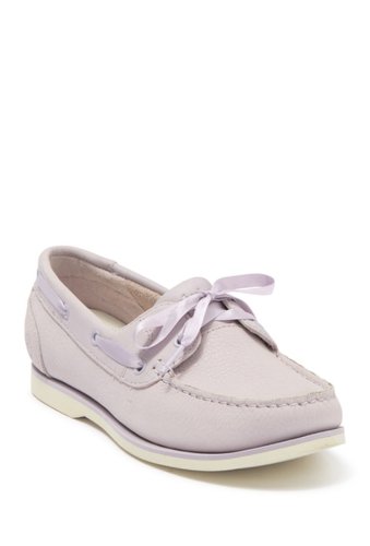 Incaltaminte femei timberland classic leather boat shoe lilac marble