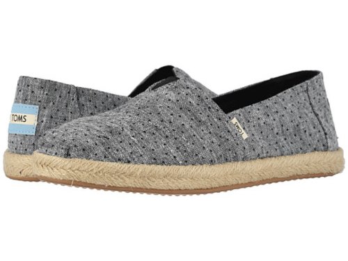 Incaltaminte femei toms alpargata on rope black tiny chambray dots on rope
