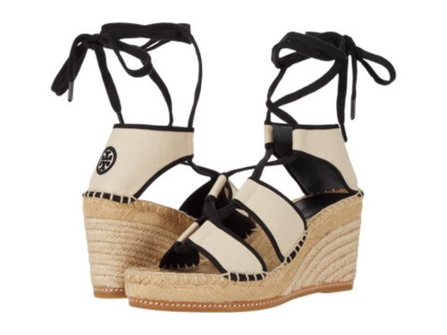 Incaltaminte femei tory burch color-blocked 65 mm lace-up espadrille creamperfect black
