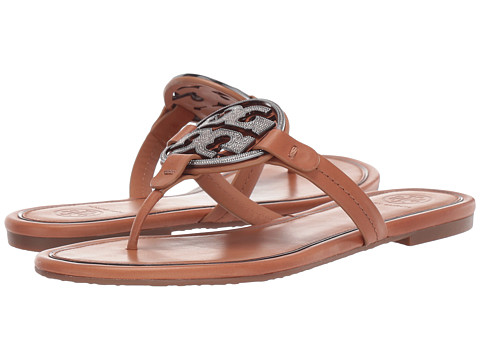 Incaltaminte femei tory burch metal miller embellished sandal tan