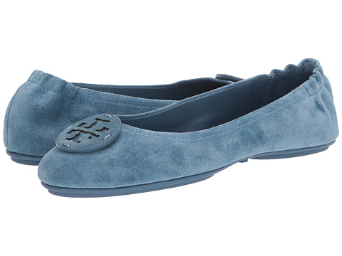 Incaltaminte femei tory burch minnie travel ballet with leather logo blue yonderblue yonder