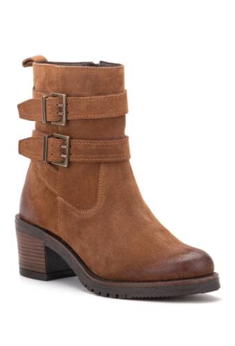 Incaltaminte femei vintage foundry charmaine buckled leather bootie camel