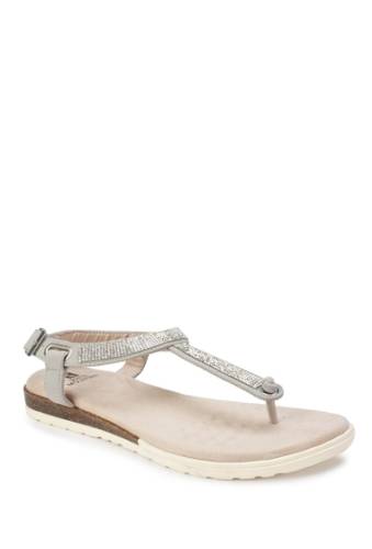 Incaltaminte femei white mountain footwear parana embellished t-strap sandal greybuckpu