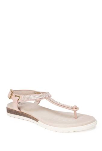 Incaltaminte femei white mountain footwear parana embellished t-strap sandal pastel pinkbuckpu