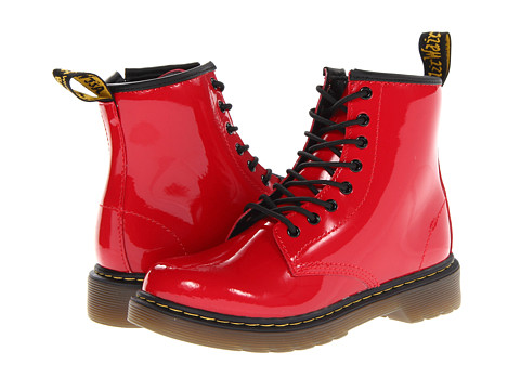 Incaltaminte fete dr martens 1460 junior delaney boot (little kidbig kid) red patent lamper