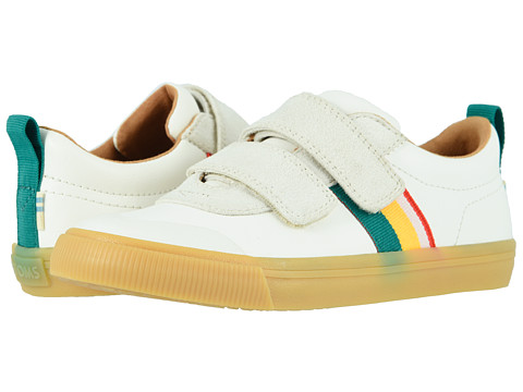 Incaltaminte fete toms doheny (little kidbig kid) white striped leather
