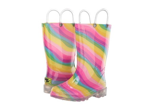 Incaltaminte fete western chief kids lighted rain boots (toddlerlittle kid) rainbow multi