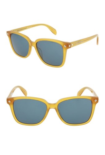 Ochelari barbati alexander mcqueen 53mm acetate frame square sunglasses yellow yellow blue