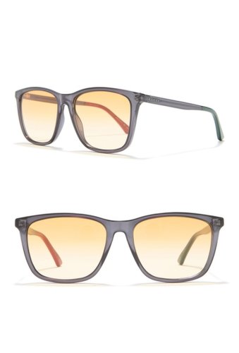Ochelari barbati gucci 58mm square sunglasses grey grey orange