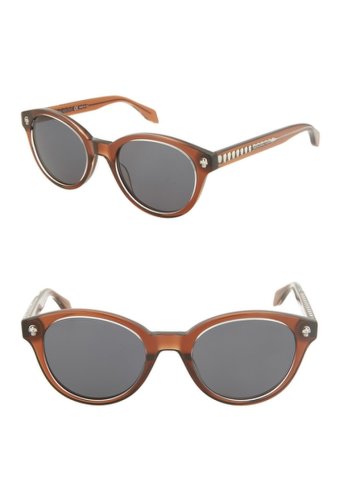 Ochelari femei alexander mcqueen 49mm acetate frame round sunglasses crystal brown