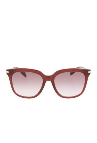 Ochelari femei alexander mcqueen core 55mm square sunglasses burgundy gold