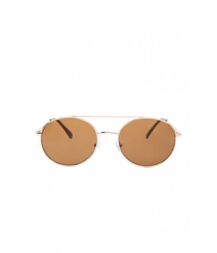 Ochelari femei forever21 brow bar round sunglasses goldbrown