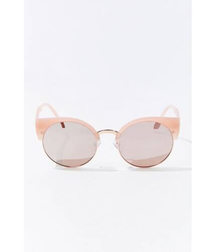 Ochelari femei forever21 half-rim frame sunglasses pinkrose gold
