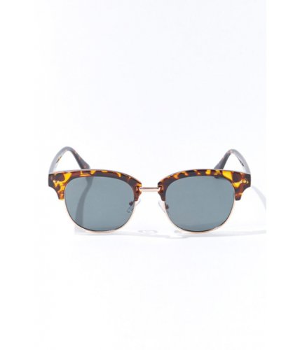 Ochelari femei forever21 half-rim tortoiseshell sunglasses brownolive