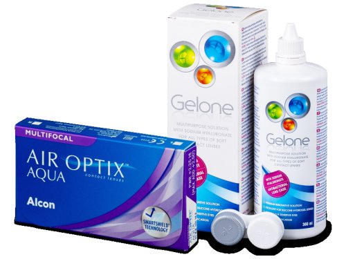 Pachet air optix aqua multifocal (6 lentile) + soluție gelone 360 ml