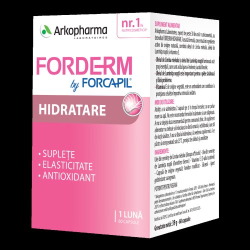 Forderm by forcapil hidratare, 60 capsule, arkopharma