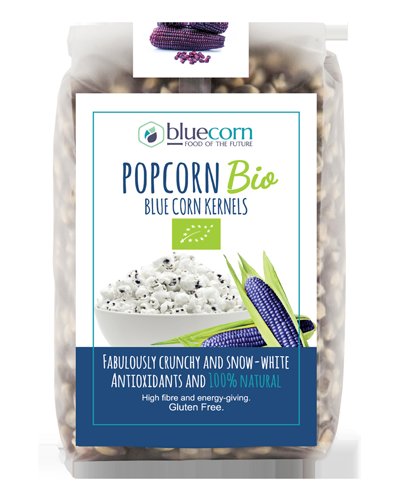 Porumb albastru pentru popcorn bio, 350g, popcrop