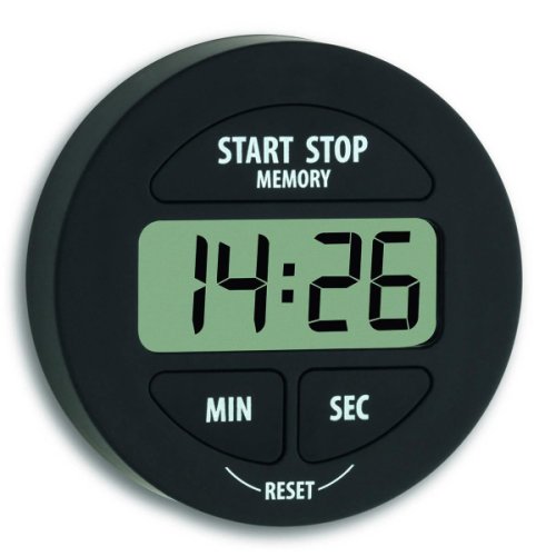 Timer si cronometru digital pentru bucatarie cu suport magnetic negru, 1 bucata, tfa