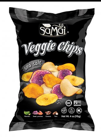 Veggie chips cu sare de mare rainforest, 115g, samai