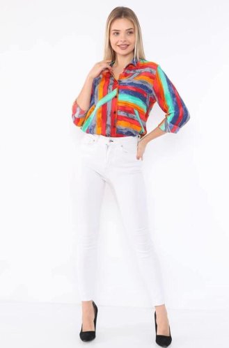 Camasa multicolor cu dungi pentru dama - hp687