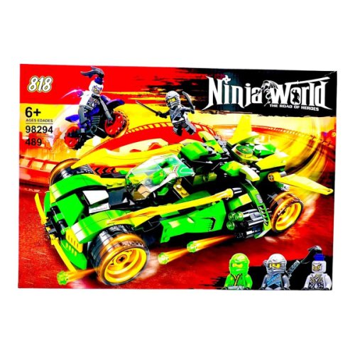 Lego ninja world, mașina, 489 piese, +6 ani