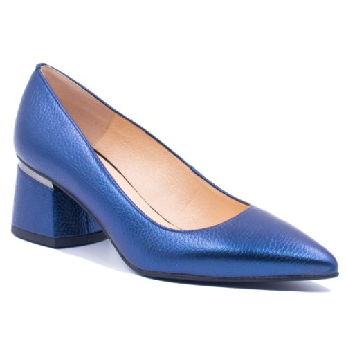 Pantofi eleganti dama, beatrixx, din piele naturala, culoare albastru electric