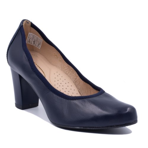 Pantofi eleganti dama, beatrixx, din piele naturala, culoare bleumarin